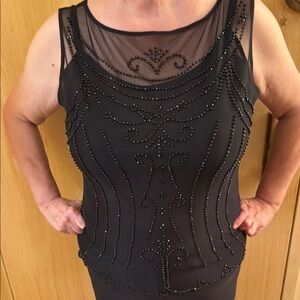 Chic Black Sheer Back Top